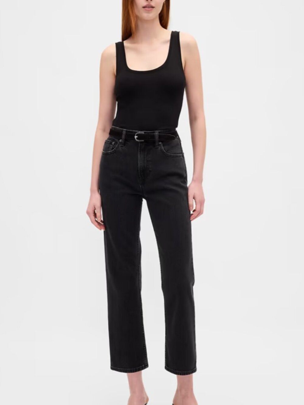 NWT Gap High Rise ’90s Black Slim Straight Crop Jeans- Size 30